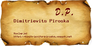 Dimitrievits Piroska névjegykártya